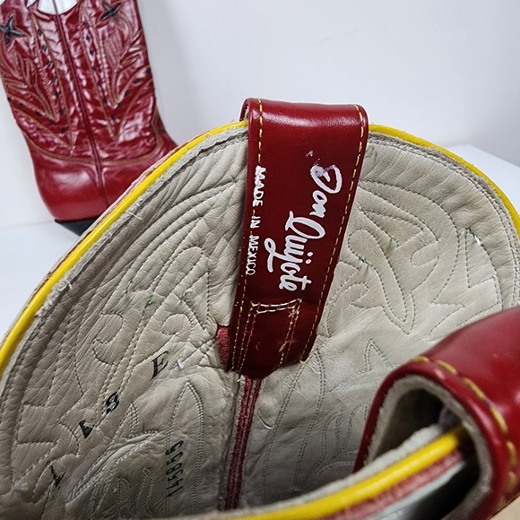 Don Quijote Red Western Cowboy Boots, Womens 10 Wide - Picture 6 of 6